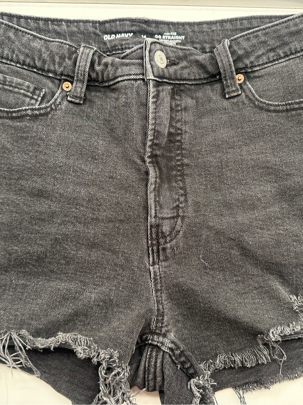 Old Navy Gray High-Rise OG Straight Jeans